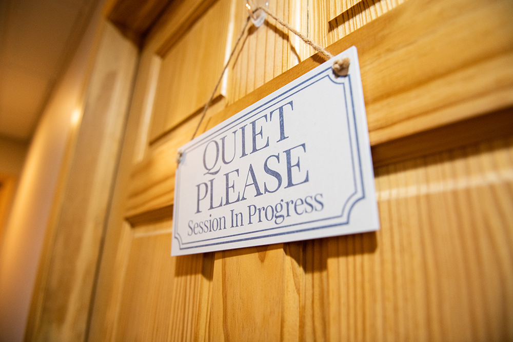 Wellspring in Sycamore therapy rooms and signs when session in progress